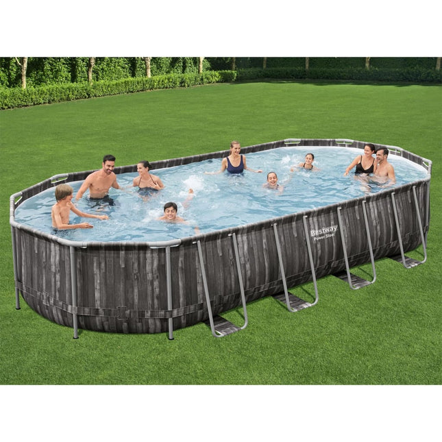 Bestway Swimmingpool-Set Oval 7,32X3,66X1,22 M Taupe