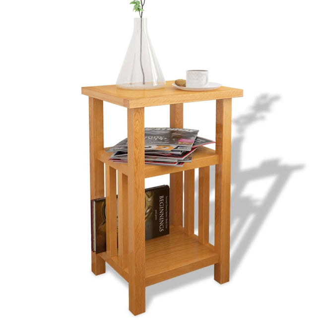 Beistelltisch Mit Zeitungsablage 27X35X55 Cm Massivholz Eiche - Moebelbox24.de