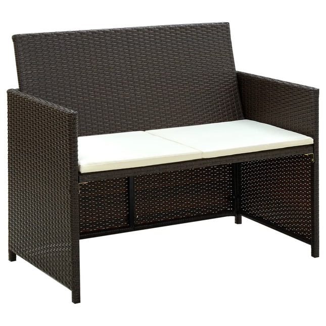 2-Sitzer-Gartensofa Mit Polstern Poly Rattan - Moebelbox24.de