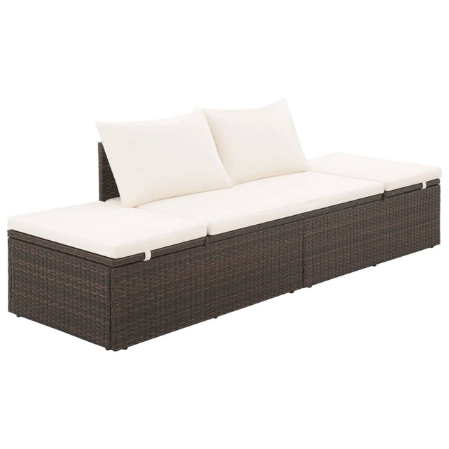 Gartenbett 195×60 Cm Poly Rattan - Moebelbox24.de