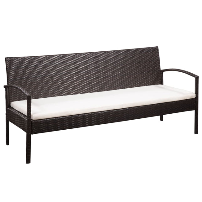 3-Sitzer-Gartensofa Mit Auflagen Poly Rattan - Moebelbox24.de