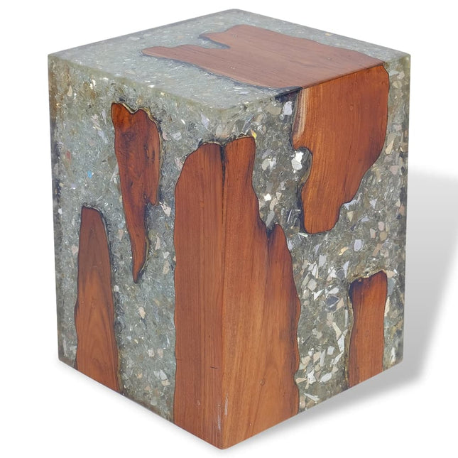 Hocker Teak Massivholz Und Harz - Moebelbox24.de