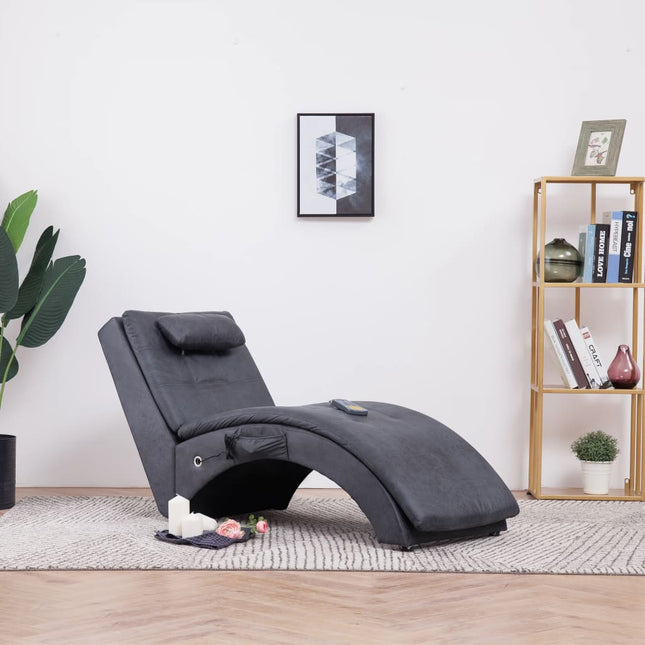 Massage Chaiselongue Mit Kissen Wildleder-Optik - Moebelbox24.de