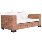 2-Sitzer Gartensofa Natürliches Rattan - Moebelbox24.de