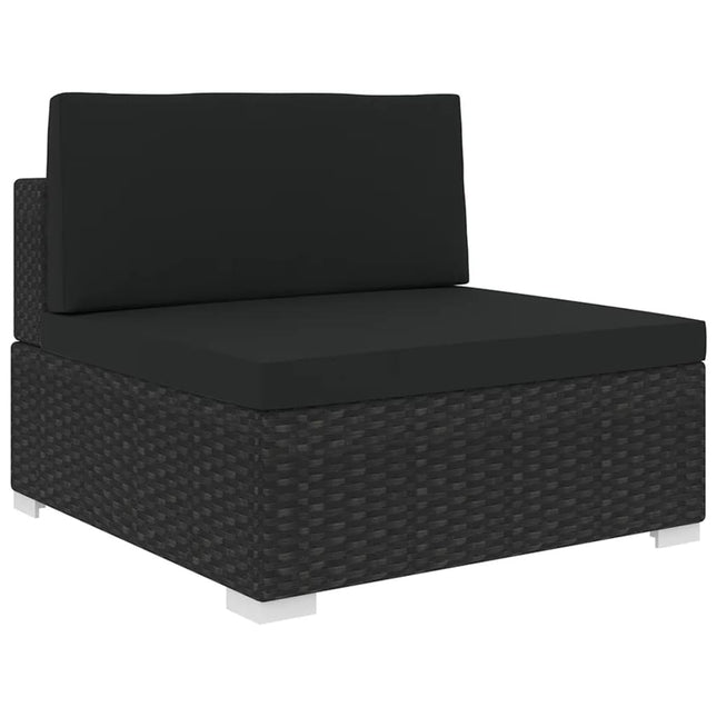 Modular-Sofa-Mittelteil 1 Stk. + Auflagen Poly Rattan - Moebelbox24.de