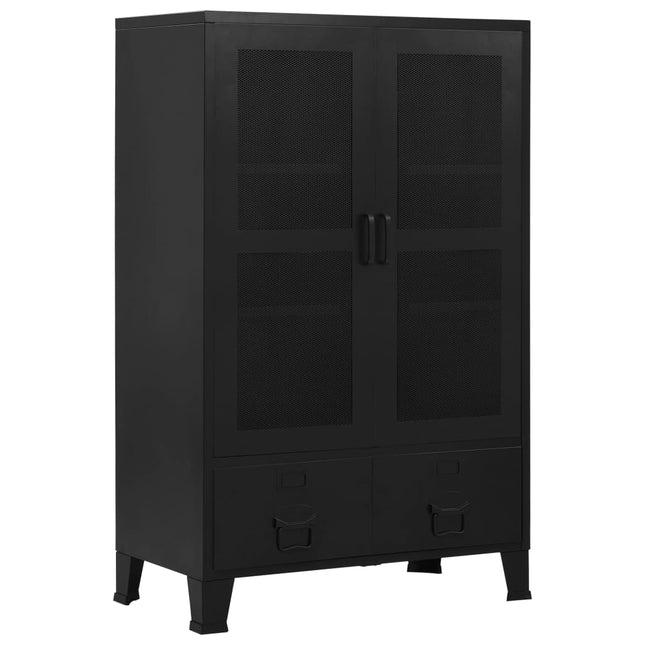 Büroschrank Mit Maschengittertüren Industriell 75×40×120 Cm Stahl - Moebelbox24.de