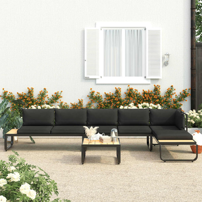 4-Tlg. Garten-Ecksofa-Set Mit Auflagen Aluminium Und Wpc - Moebelbox24.de