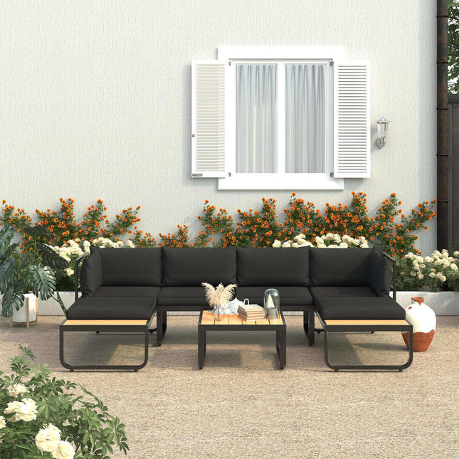 4-Tlg. Garten-Ecksofa-Set Mit Auflagen Aluminium Und Wpc - Moebelbox24.de