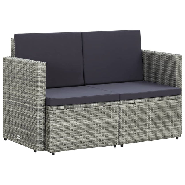 2-Sitzer-Gartensofa Mit Auflagen Poly Rattan - Moebelbox24.de