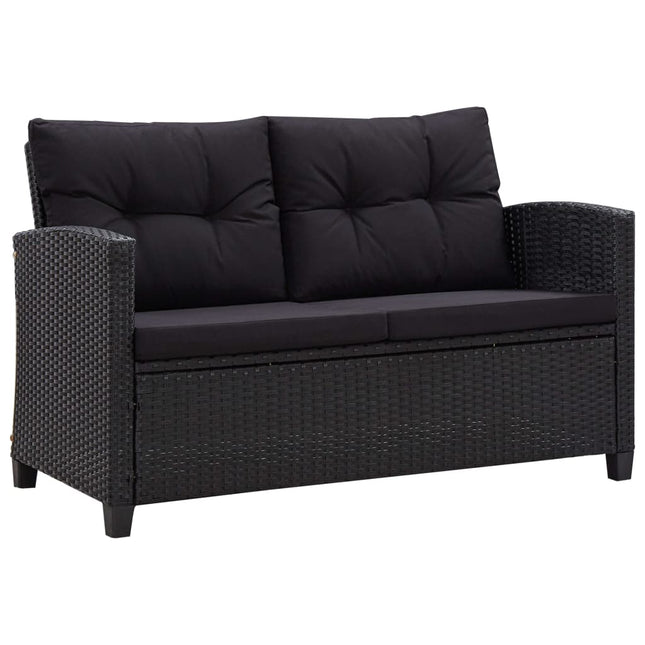 2-Sitzer-Gartensofa Mit Kissen 124 Cm Poly Rattan - Moebelbox24.de