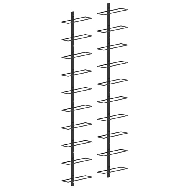 Wand-Weinregale Für 20 Flaschen 2 Stk. Metall Schwarz - Moebelbox24.de