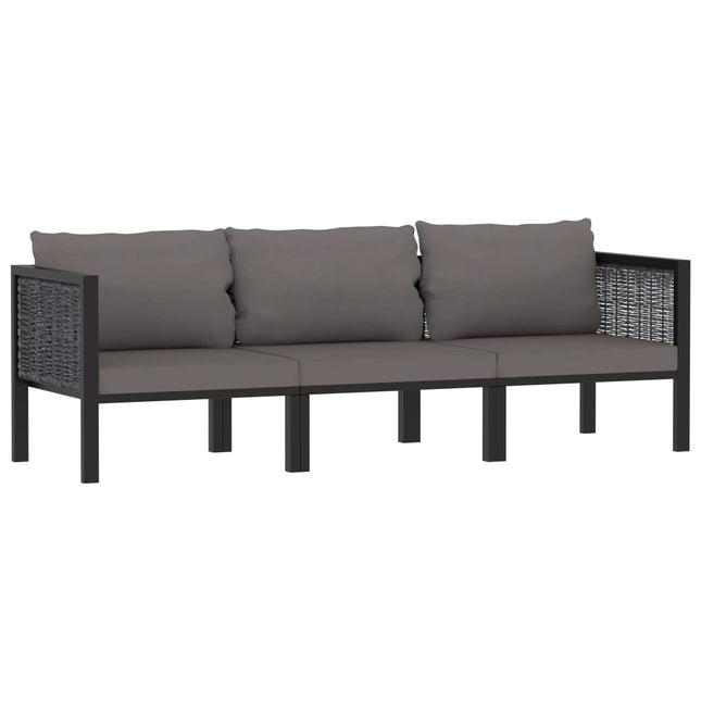 -Sofa Mit Auflage Anthrazit Poly Rattan