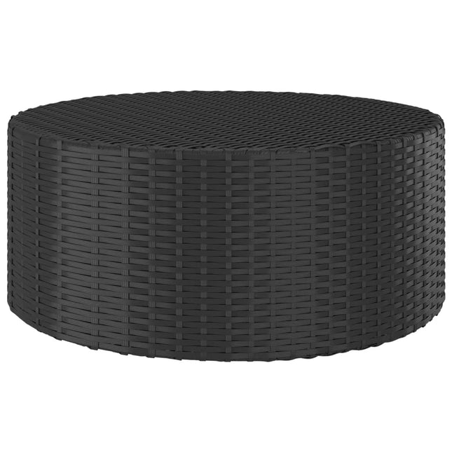 Teetisch Schwarz 68X68X30 Cm Poly Rattan - Moebelbox24.de