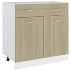 Schubunterschrank Sonoma-Eiche 80X46X81,5 Cm Holzwerkstoff - Moebelbox24.de