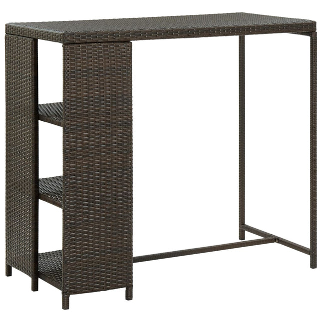 Bartisch Mit Regal 120X60X110 Cm Poly Rattan