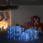 Led-Geschenkboxen 3 Stk. Weihnachtsdekoration Kaltweiß