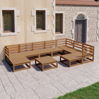 10-Tlg. Garten-Lounge-Set Massivholz Kiefer