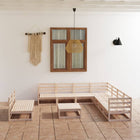 10-Tlg. Garten-Lounge-Set Massivholz Kiefer