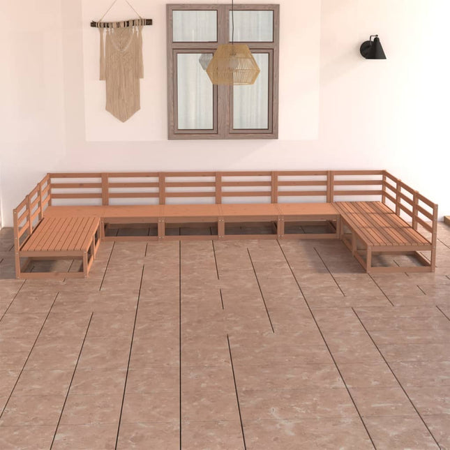 10-Tlg. Garten-Lounge-Set Massivholz Kiefer