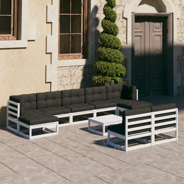 10-Tlg. Garten-Lounge-Set Massivholz Kiefer