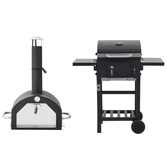 3-In-1 Outdoor-Pizzaofen & Grill Schwarz