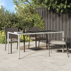 Gartentisch 190X90X75 Cm Gehärtetes Glas Und Poly Rattan