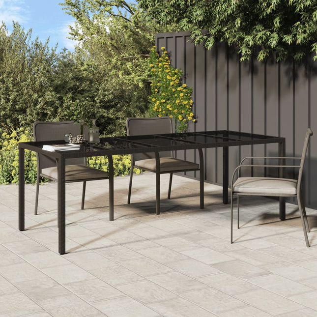 Gartentisch 250X100X75 Cm Poly Rattan Und Hartglas - Moebelbox24.de