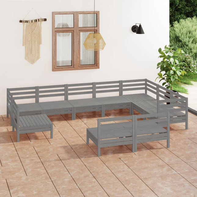 10-Tlg. Garten-Lounge-Set Massivholz Kiefer