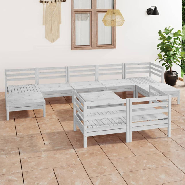 10-Tlg. Garten-Lounge-Set Massivholz Kiefer