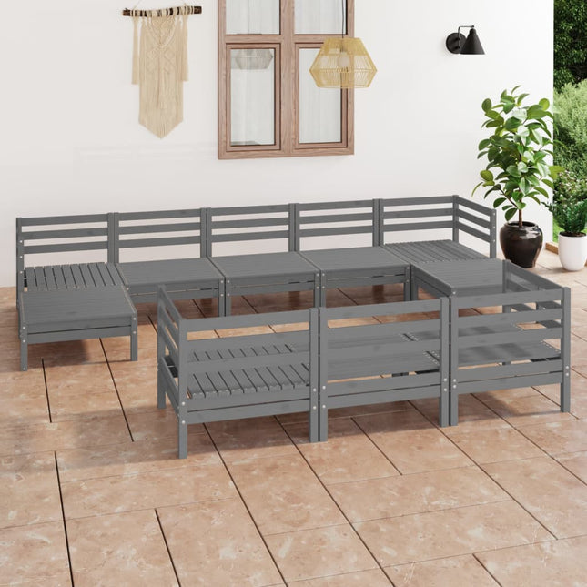 10-Tlg. Garten-Lounge-Set Massivholz Kiefer