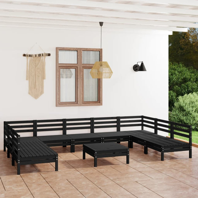 10-Tlg. Garten-Lounge-Set Massivholz Kiefer