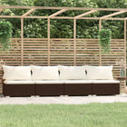 -Sofa Mit Kissen Braun Poly Rattan