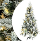 Weihnachtsbaum Mit Beleuchtung Schnee Und Zapfen 195 Cm Pvc&Pe