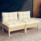 2-Sitzer-Gartensofa Mit Grauen Kissen Massivholz Kiefer - Moebelbox24.de