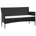 3-Sitzer-Gartensofa Mit Kissen Poly Rattan - Moebelbox24.de