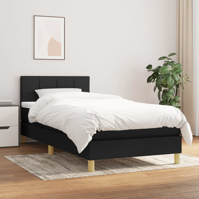 Boxspringbett Mit Matratze Stoff Schwarz