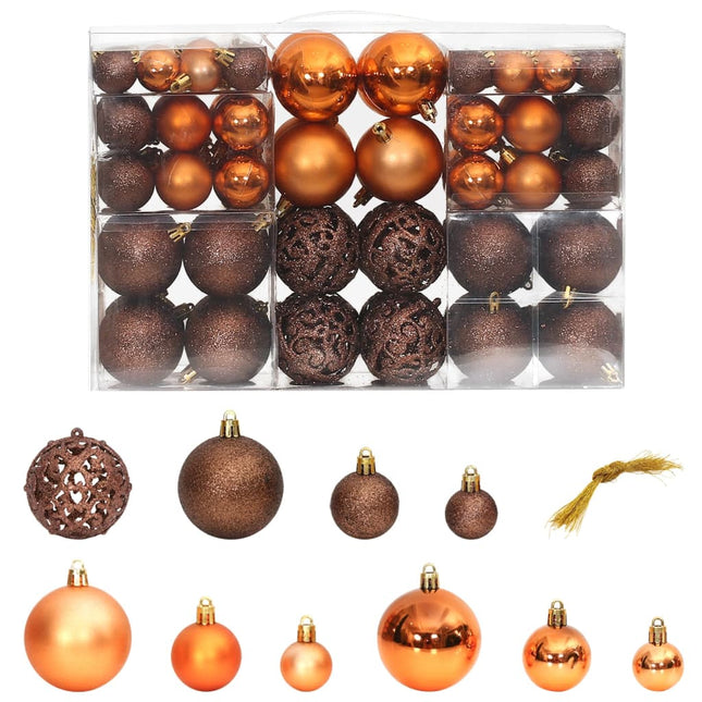 100-Tlg. Weihnachtskugel-Set 3/4/6 Cm En