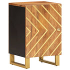 Badschrank Braun Und Schwarz 38X33,5X58 Cm Massivholz Mango - Moebelbox24.de