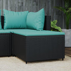 Gartenhocker Mit Kissen Schwarz Poly Rattan - Moebelbox24.de