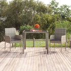 Gartentisch Mit Holzplatte Poly Rattan Grau - Moebelbox24.de