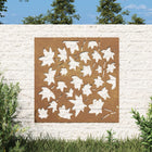 Garten-Wanddeko 55X55 Cm Cortenstahl Ahornblatt-Design