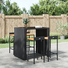 Barhocker 4 Stk. Poly Rattan Und Massivholz Akazie - Moebelbox24.de