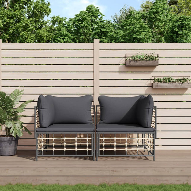 Ecksofas Mit Kissen 2 Stk. Modular Poly Rattan - Moebelbox24.de