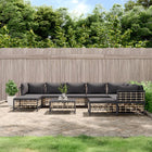 10-Tlg. Garten-Lounge-Set Mit Kissen Anthrazit Poly Rattan - Moebelbox24.de