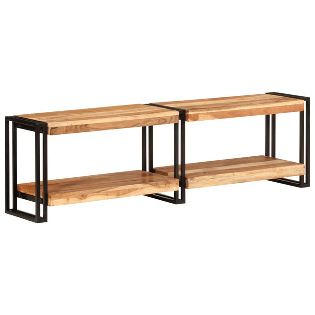 Tv-Schrank 90X30X40 Cm Massivholz Mango Schwarz - Moebelbox24.de