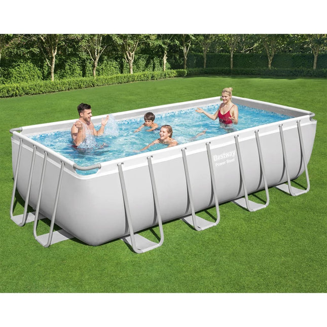 Bestway Power Steel Pool-Set Rechteckig 488×244×122 Cm