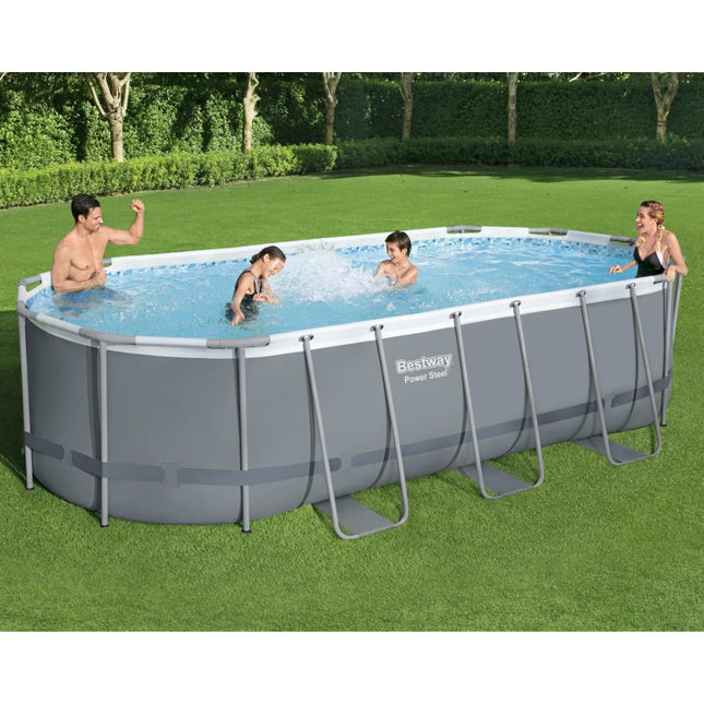 Bestway Power Steel Aufstellpool Oval 549X274X122 Cm