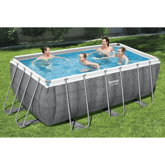 Bestway Power Steel Pool-Set Rechteckig 412X201X122 Cm