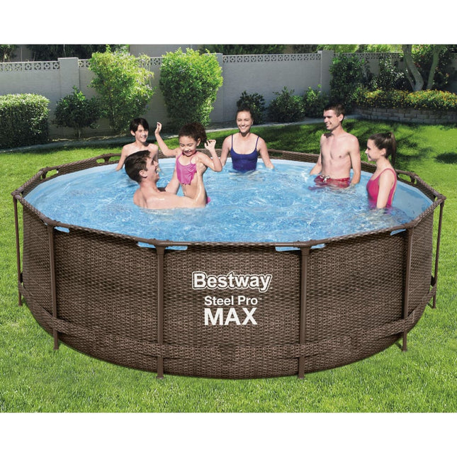 Bestway Steel Pro Max Swimming Pool-Set Deluxe Series Rund 366X100 Cm