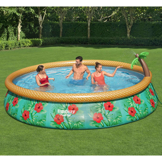 Bestway Fast Set Pool Aufblasbar Paradise Palms 457X84 Cm